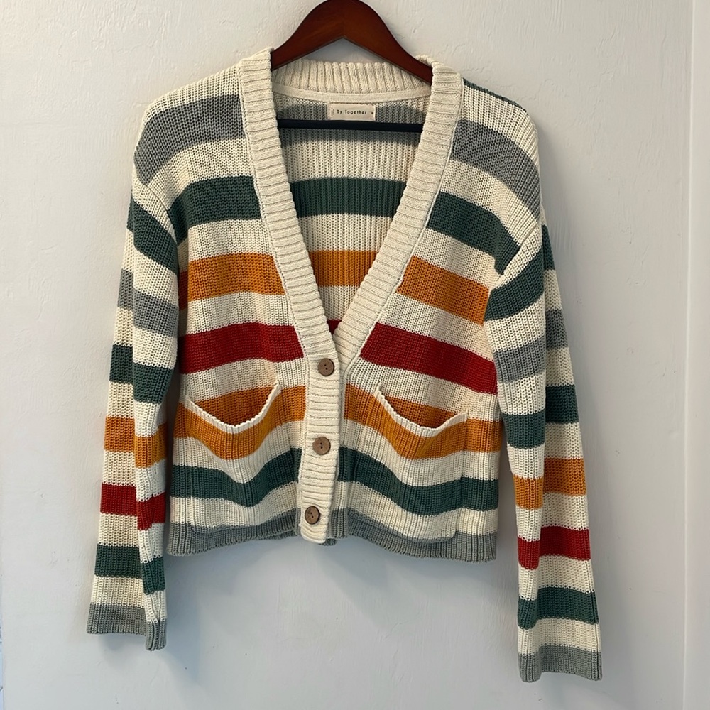 By Together Striped Cardigan Sweater